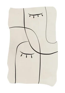 Wall art by Nikki Thaitanom: minimalist line drawing of a couple