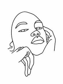 Illustration by Uma Gokhale: stylish black and white doodle of a woman.