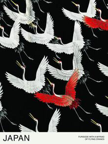 Japanese Vintage Art, Fliegenden Kraniche