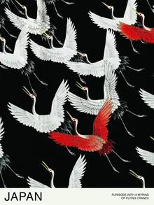 Fliegenden Kraniche - fotokunst von Japanese Vintage Art
