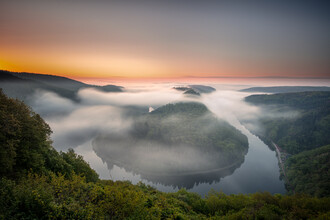 Franz Sussbauer, Sunrise at horseshoe of river Saar (Germany, Europe)