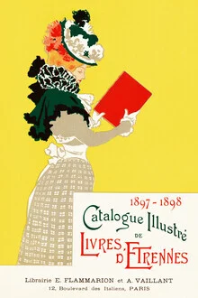 Illustration of a woman looking at a book, featuring soft, nostalgic colors.