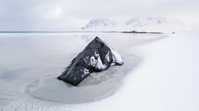 Photo art by Boris Buschardt: calm view of Flakstad Beach in Norway