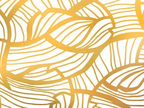 Wall art by Uma Gokhale: hand-drawn geometric gold pattern.