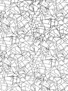 Illustration by Uma Gokhale: geometric pattern in black and white with lines and shapes