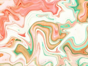 Photo art by Uma Gokhale: a fresh musk melon in soft pastel colors