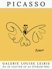 Illustration of a yellow butterfly, gentle lines and a cheerful mood