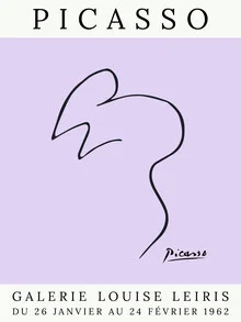 Illustration einer lila Maus mit verspieltem Ausdruck, sanfter Linienführung.