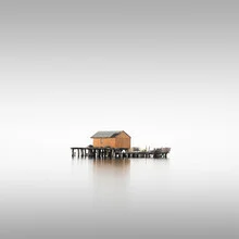 Photo art by Ronny Behnert: calm water surface with fog in Venice