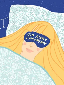 Illustration by Uma Gokhale: woman sleeping with moon and sky in the background