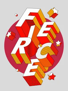 Wall art featuring 3D typography: colorful, energetic letters in a positive layout