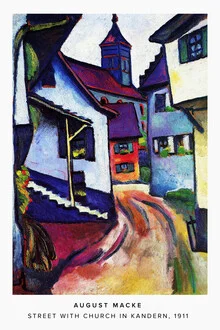 Wall art by August Macke: vibrant street with church in Kandern