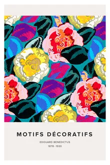 Wall art featuring a floral Art Deco pattern in soft colors