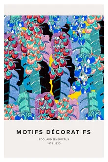 Wall art by Édouard Bénédictus: floral Art Deco pattern in soft colors