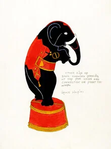 Illustration by Grace Halpin: a nostalgic elephant-shaped penny bank