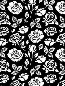 Illustration of a white rose: simple, modern design with a monochromatic pattern