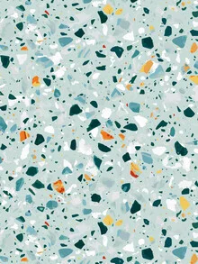 Wall art in mint green featuring geometric shapes and a modern, stylish design
