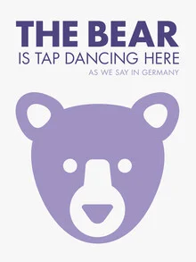 Purple illustrated bear joyfully tap dancing