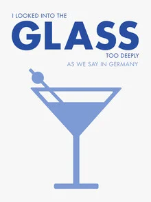 Illustration featuring a glass and a contemplative blue mood