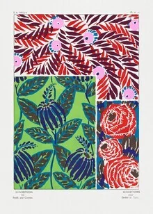 Wall art featuring a floral pattern by E. A. Séguy: soft colors, harmonious composition.