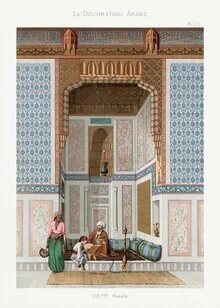 Wall art by Vintage Collection: Arabic family illustration with warm tones