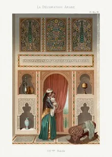 Vintage illustration: arabesque pattern for a nursery with soft colors.