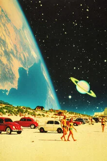 Wall art by Taudalpoi: surreal beach landscape with a galactic sky