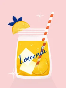 Illustration by Ania Więcław: refreshing lemonade in warm colors