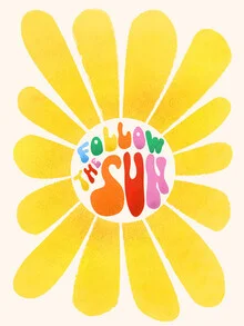 Colorful illustration featuring sunflowers and cheerful colors by Ania Więcław