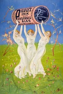 Illustration by Vintage Collection: stylish depiction of pink pills against a light background