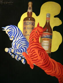 Wall art by Leonetto Cappiello: Vintage advertisement for Florio Cinzano