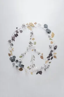 Photo art featuring dried leaves on a light background, creating a calm, natural vibe.