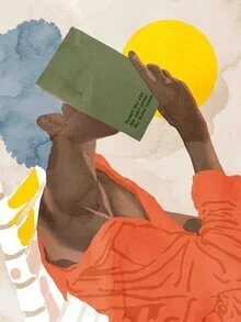 Wall art by Uma Gokhale: relaxing watercolor illustration for self-care.