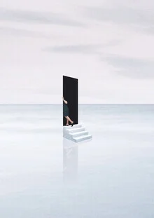 Wall art by Maarten Leon: minimal clouds in shades of grey