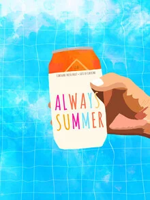 Illustration by Uma Gokhale: relaxed summer vibe by the pool