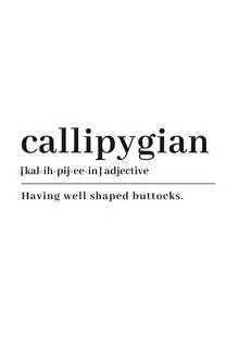 Illustration by Typo Art: creative depiction of the term 'callipygian'
