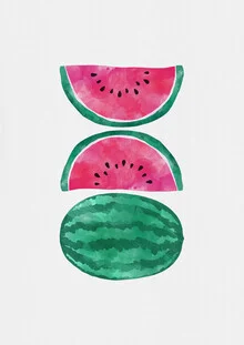 Illustration by Orara Studio: colorful watermelons on a light background