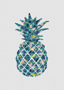 Illustration of a colorful pineapple with a cheerful expression