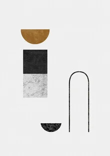 Abstract geometric shapes in soft colors, radiating calmness.