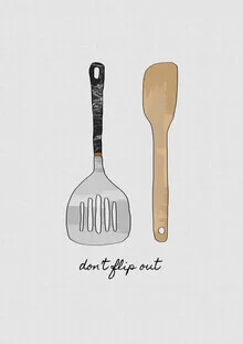 Wall art featuring a humorous saying: relaxed kitchen scene with cheerful colors.