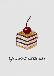 Wall art featuring an inspirational cake design in cheerful colors