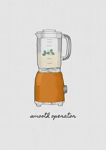 Illustration by Orara Studio: Retro kitchen mixer in soft colors