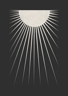 Minimal photo art featuring a moon in soft black and white tones.