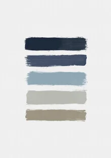 Photo art in blue and taupe: modern stripes in soft hues