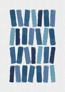 Gentle blue brush strokes on a light background conveying calm and harmony.