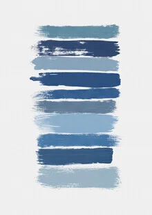 Photo art in soft blue tones featuring abstract brush strokes with a calm vibe.