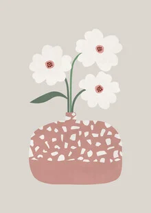 Photo art by Orara Studio: floral composition with a terrazzo background