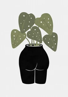 Illustration by Orara Studio: vase featuring a female form and plant motifs