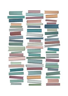 Photo art by Orara Studio: soft pastel colors featuring a still life of books.