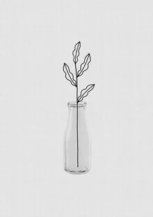 Illustration by Orara Studio: elegant leaf still life in soft colors